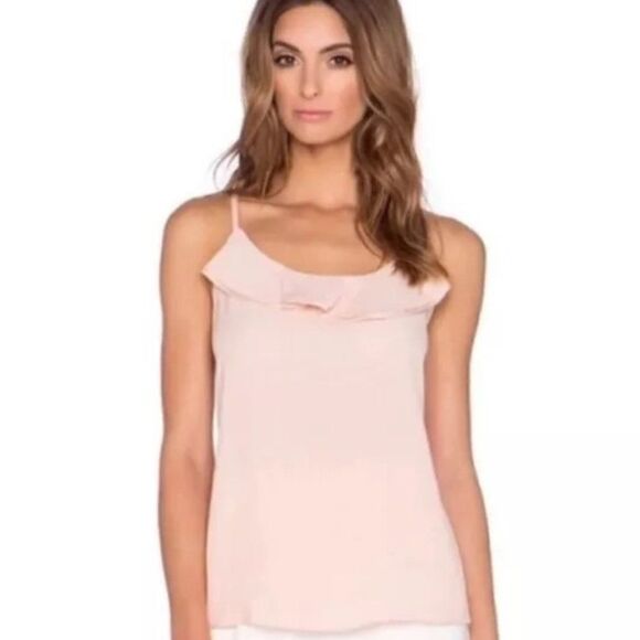 Kate Spade New York Pastel Pink Ruffle Camisole/Tank. Racer back. Size Medium. E - Picture 1 of 7